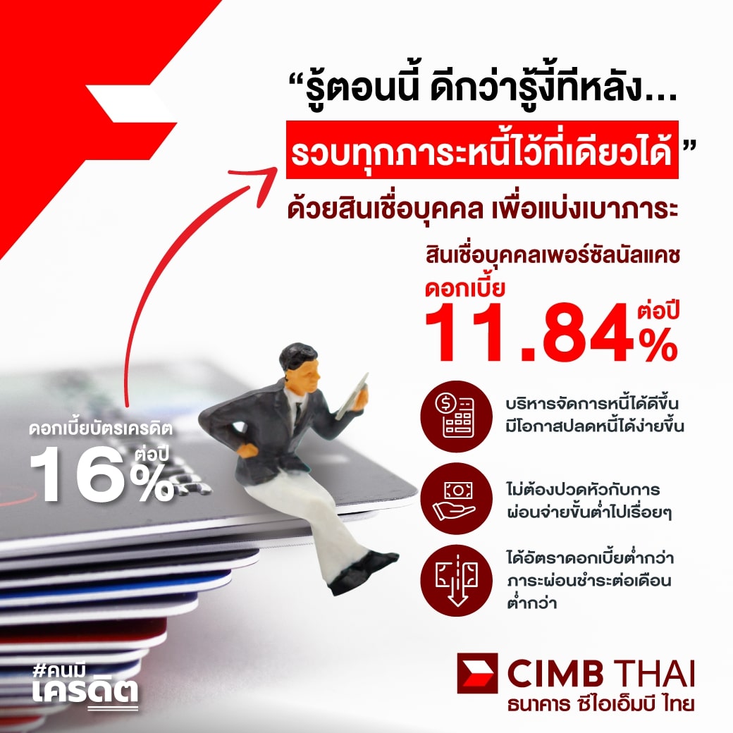 อยากรวมหนี้บัตรเครดิตเป็นก้อนเดียว